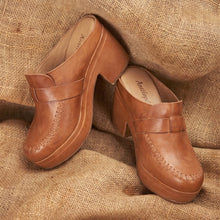 Leather Clog Mules Stitched Loafer Upper Platform - Coffee - Thumbnail 7 | U07 Jada
