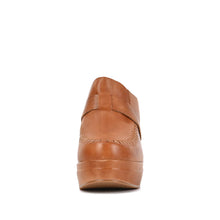 Leather Clog Mules Stitched Loafer Upper Platform - Tan - Thumbnail 11 | U07 Jada
