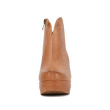 Black Platform Booties Hand-Brushed Leather - Tan - Thumbnail 18 | U08 Josie
