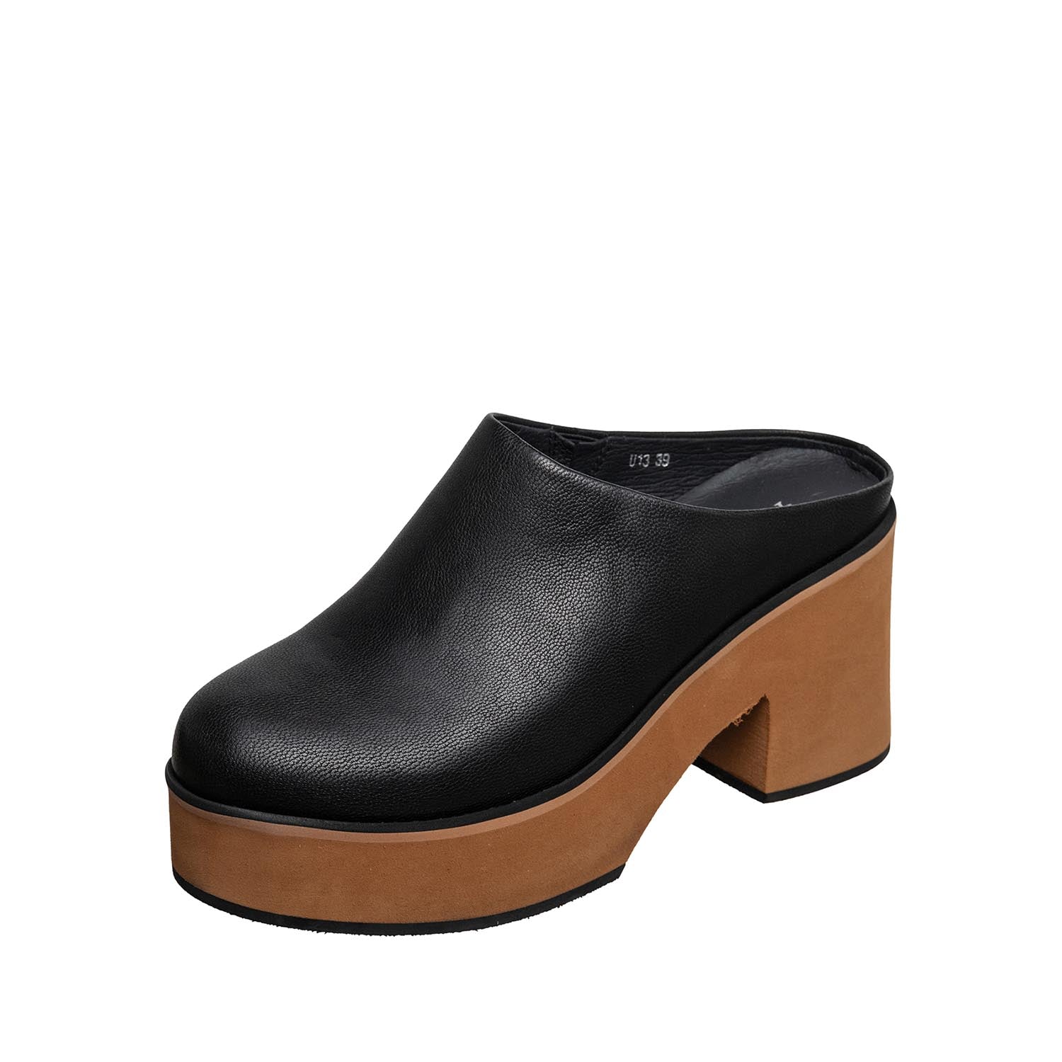 Sophisticated Leather Slip On Heel Mule Ian U13 – Antelope