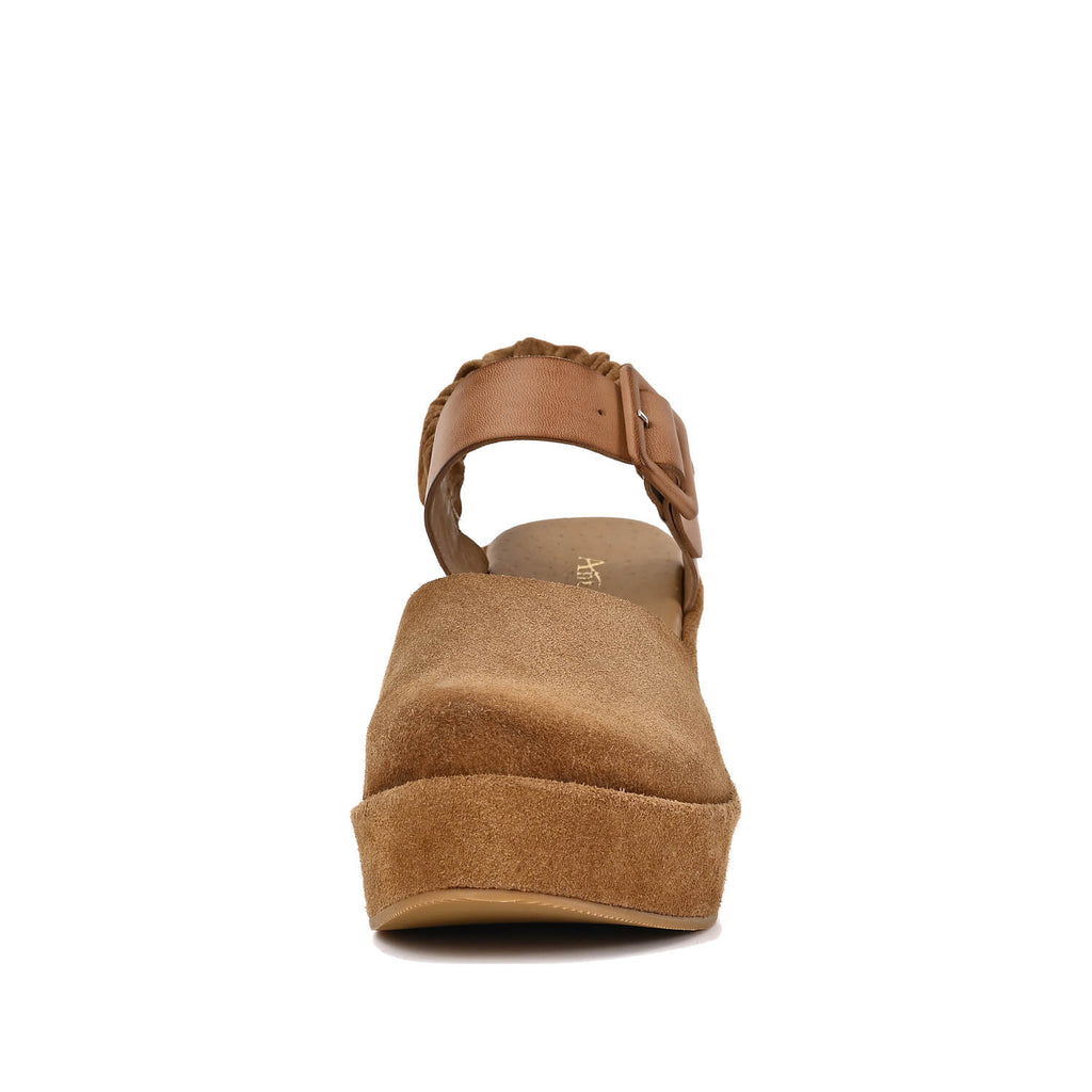 Wedge Clogs Closed Toe Sumptuous Taupe Suede - Taupe - View 4 | U39 Tess