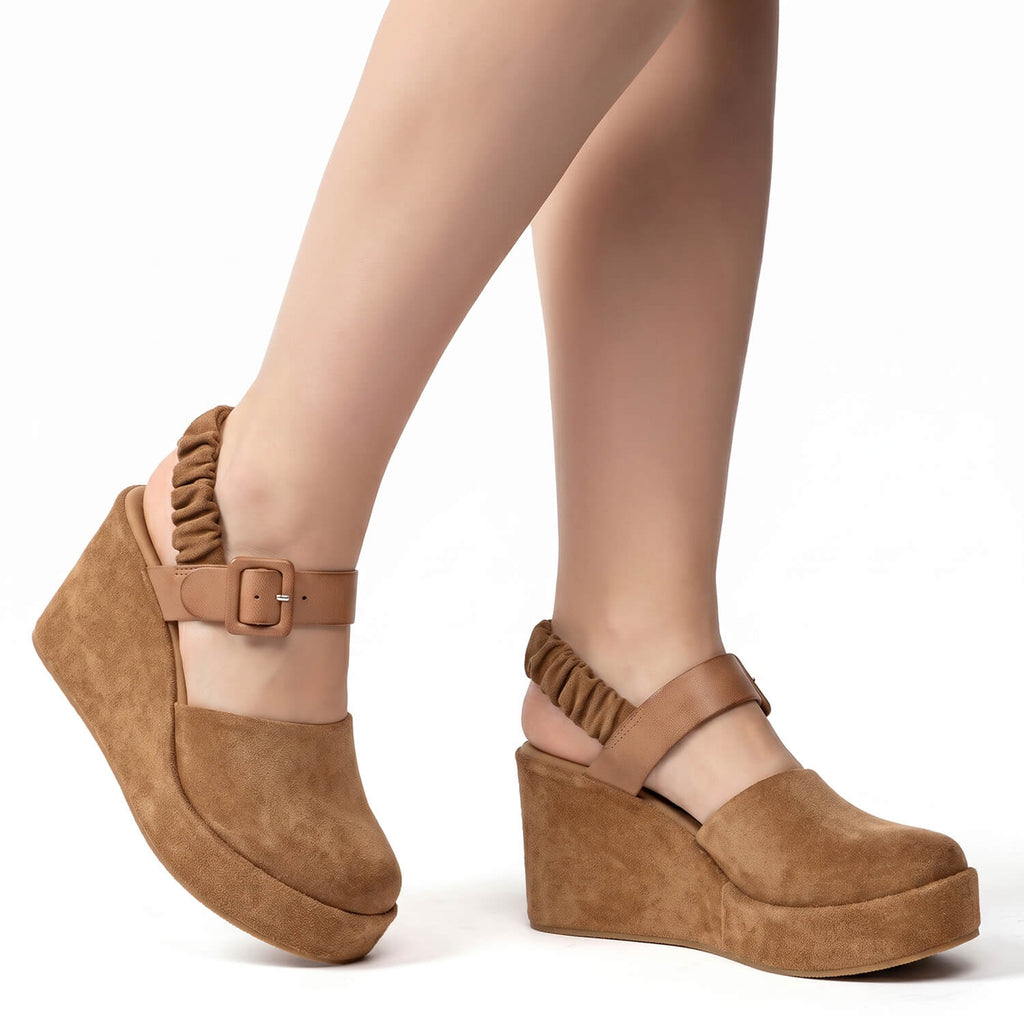 Wedge Clogs Closed Toe Sumptuous Taupe Suede - Taupe - View 7 | U39 Tess