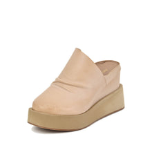 Chunky Mules Ruched Leather Platform Sole - Make Up - Thumbnail 1 | U65 Tatum
