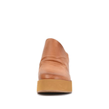 Chunky Mules Ruched Leather Platform Sole - Tan - Thumbnail 11 | U65 Tatum
