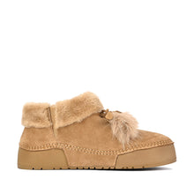 Shearling Ankle Booties Suede Fur Collar - Taupe - Thumbnail 10 | X02 Penny

