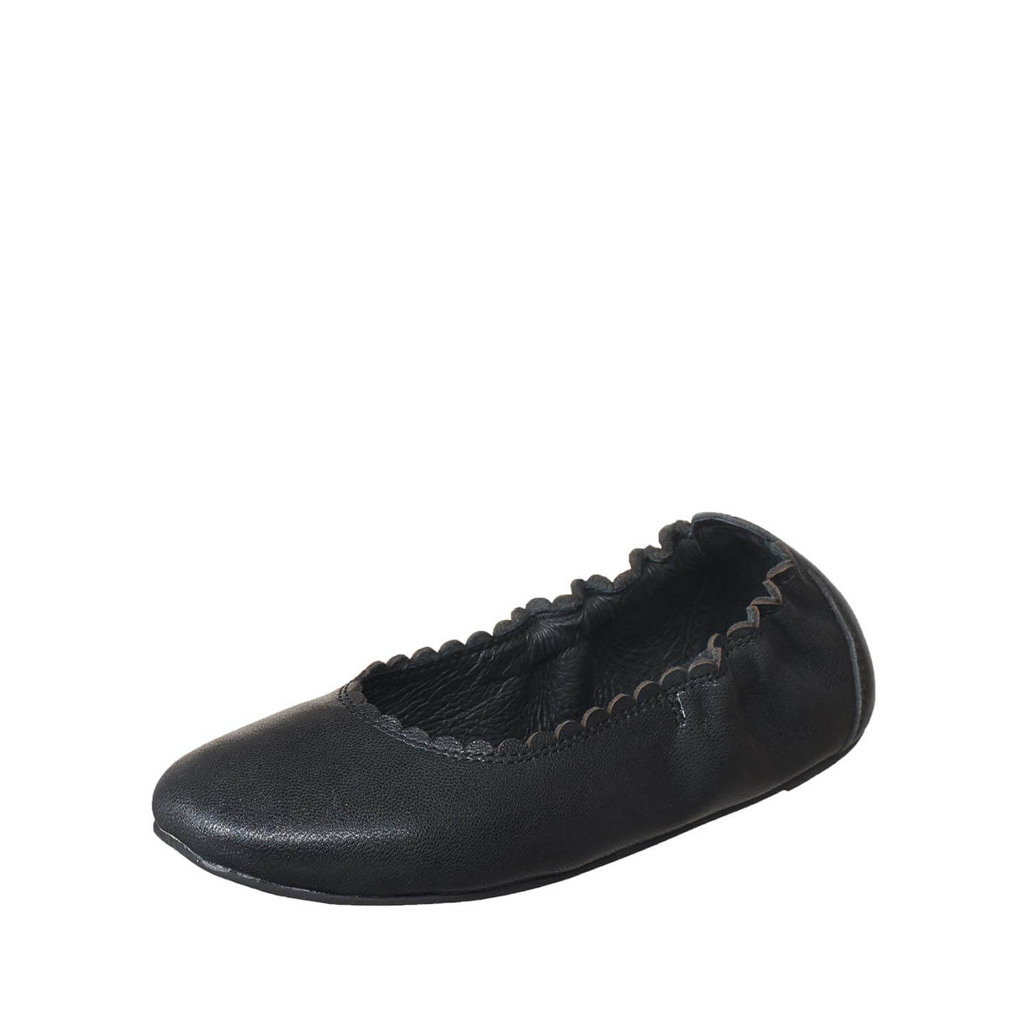 Antelope 108 Scalloped Ballet Flat - Closed Toe Sandals for Women | Handcrafted Leather | Scalloped Edge Detail