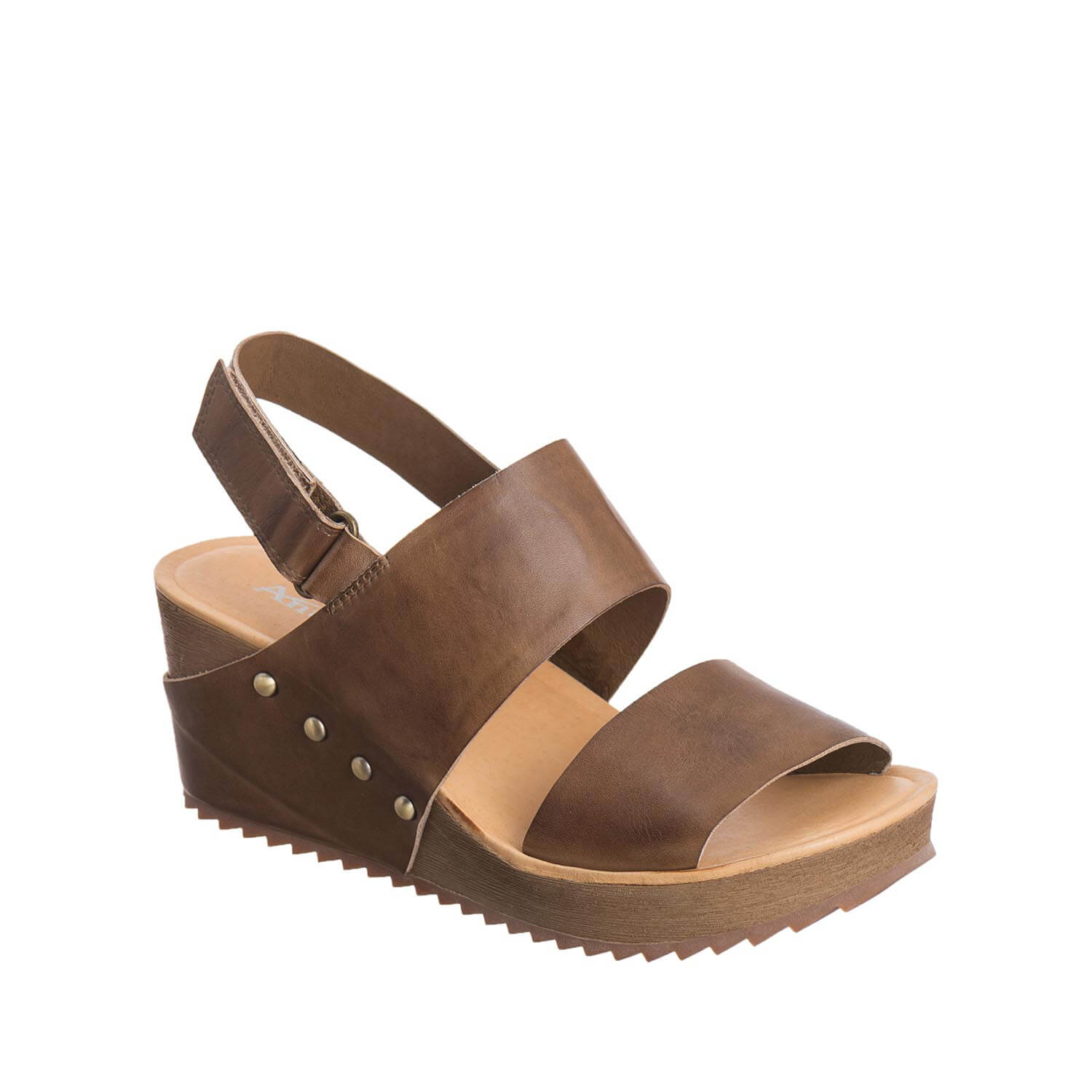 Antelope 565 Double Band Sandal - Supportive Sandals for Women | Wide Leather Straps | Khaki