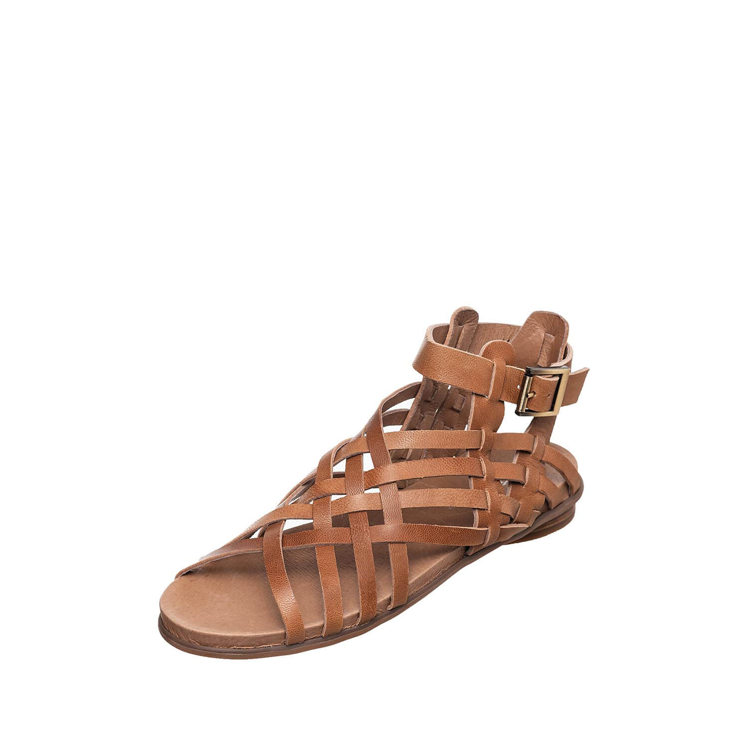 Antelope A14 Rachel Strappy Sandal - Comfortable Walking Sandals for Women | Multi-Strap Design | Cognac Leather