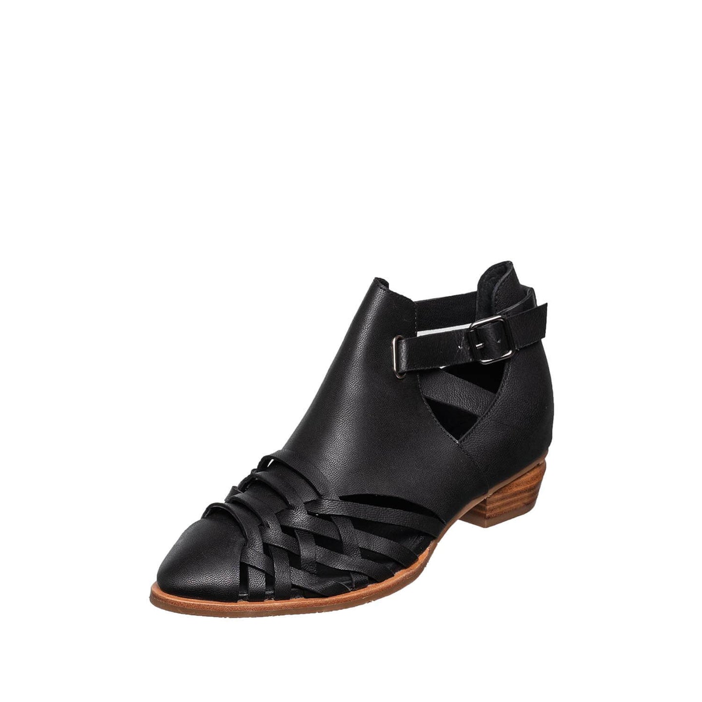 L10 Leena Leather Ankle Boots - Black