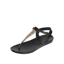 Load image into Gallery viewer, Taupe S02 Yana Women&#39;s Flat Slingback Sandals - Black
