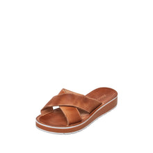 Cargar imagen en el visor de la galería, Taupe Soft Leather Women&#39;s Flat Sandals for Summer S48 Finola
