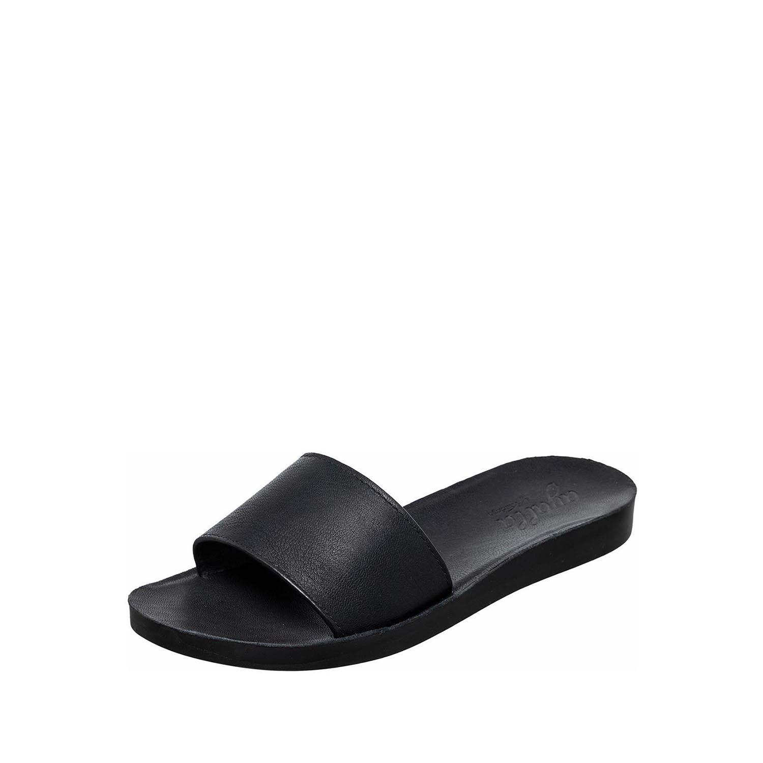 flat dress sandals black Saint Elsie Crystal Cord Black Leather Flat Sandals