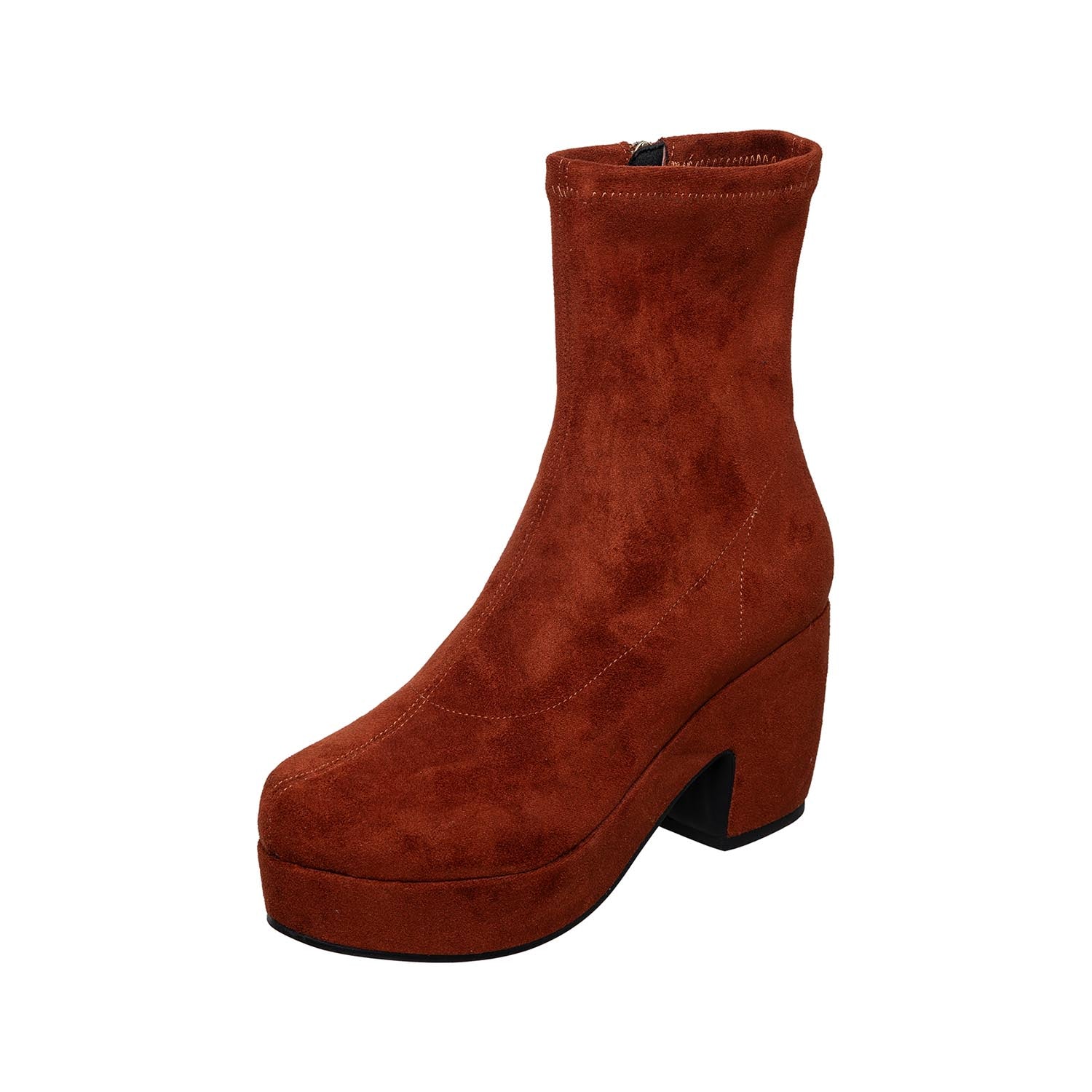 Stylish Platform Suede Ankle Boots Antelope Shoes
